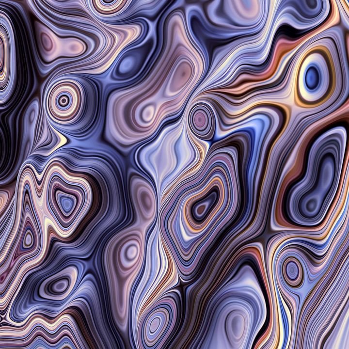 Fluid, swirling patterns blend vibrant colors like purple, blue, and gold in a mesmerizing abstract design.