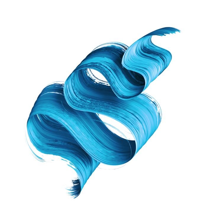 3d render, abstract brush stroke, paint splash, splatter, colorful curl, artistic spiral, vivid ribbon
