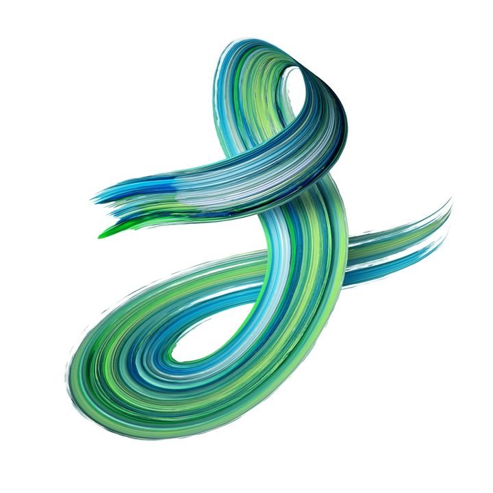 3d render, abstract brush stroke, paint splash, splatter, colorful curl, artistic spiral, vivid ribbon