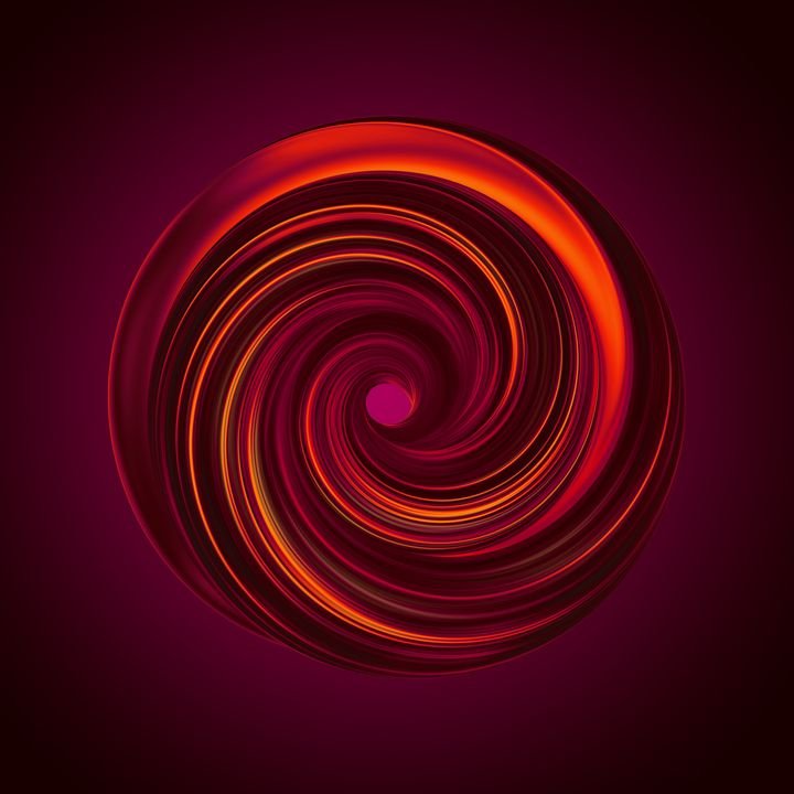 3d render, abstract red shape, twisted swirl, brush stroke, artistic smear, colorful curl, spiral, vortex, clip art isolated dark background