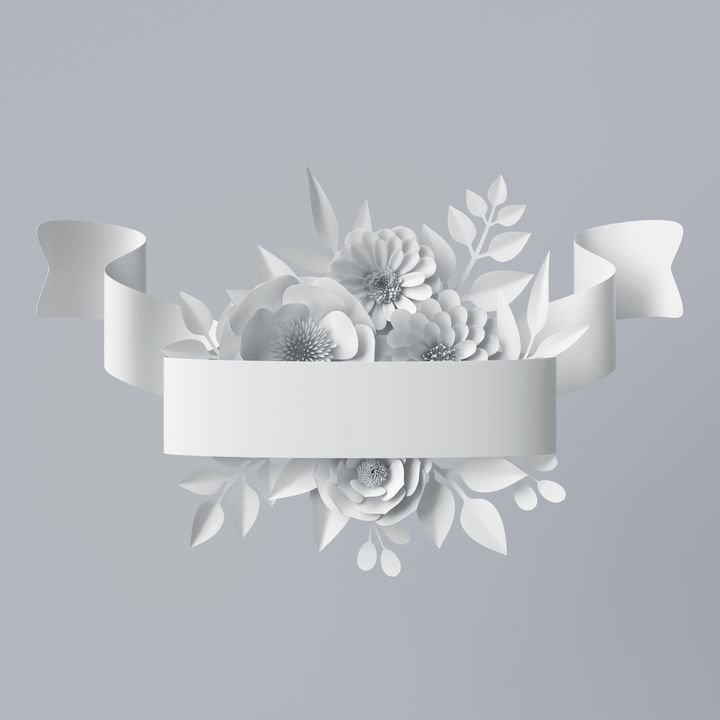 2018 WA Paper Flower White Ribbon 07 ID20181567