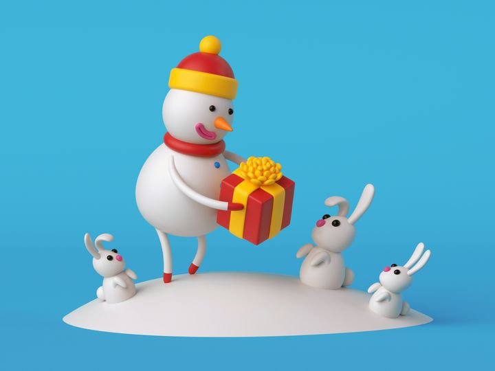 2018 WA Snowman Deer Blue 10 ID20181889