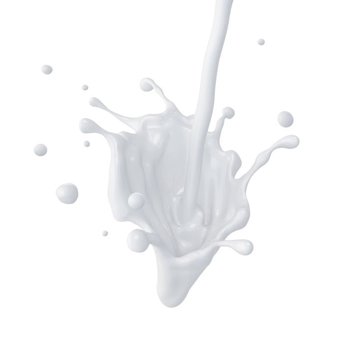 3d abstract liquid milk splash, paint or glue splashing isolated on white