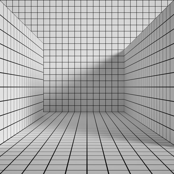 3d render, empty white room, grid texture, monochrome abstract minimal background