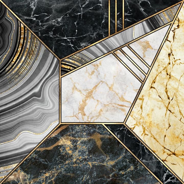 abstract art deco background, minimalist geometric pattern, modern mosaic inlay, texture of marble agate and gold, artistic artificial stone design, marbled tile, minimal fashion marbling illustration