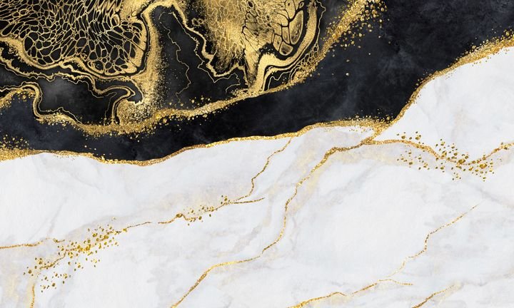 abstract background, texture of artificial black and white marble with gold veins, decorative marbling, fashionable stone, marbled surface