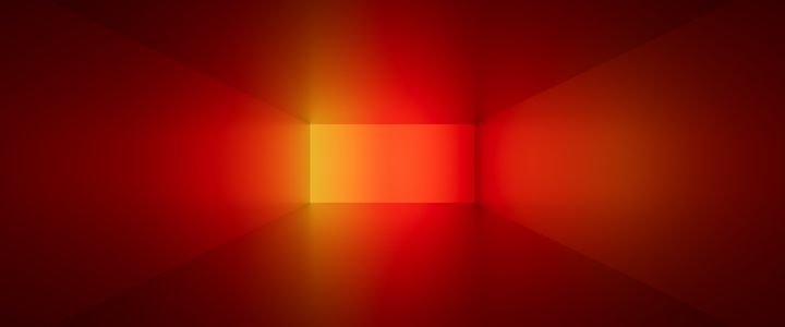 3d render, abstract geometric background, empty red room