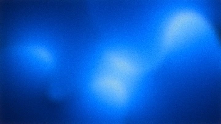abstract blue mist background with grain. Unfocussed ambient neon light. Modern minimal wallpaper