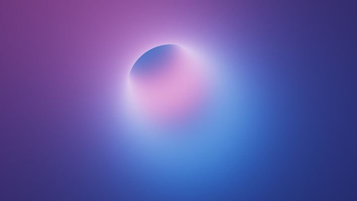 abstract blue and lilac gradient background with round hole. Ambient and tranquil wallpaper