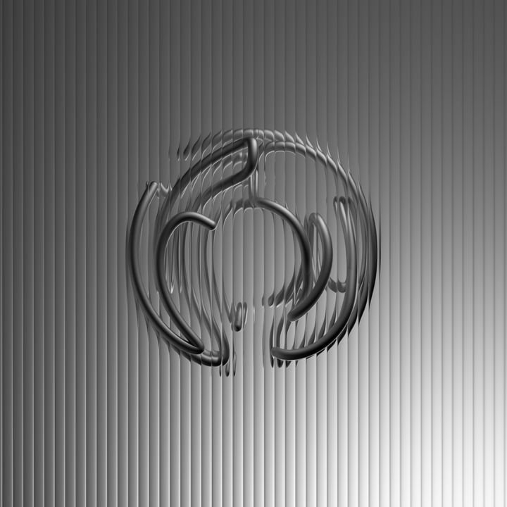 3d render, abstract background with geometric metallic wire and ribbed glass, modern minimalist wallpaper
