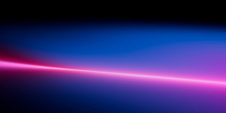 Minimal neon gradient with blue and pink light streak across black background, glowing futuristic abstract design perfect for stock and creative visuals.