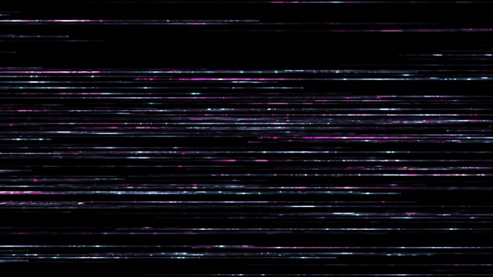 3d render, abstract digital background, horizontal lines, rain, sparkling backdrop, noise, equalizer, spectrum. Loop at 2K resolution.