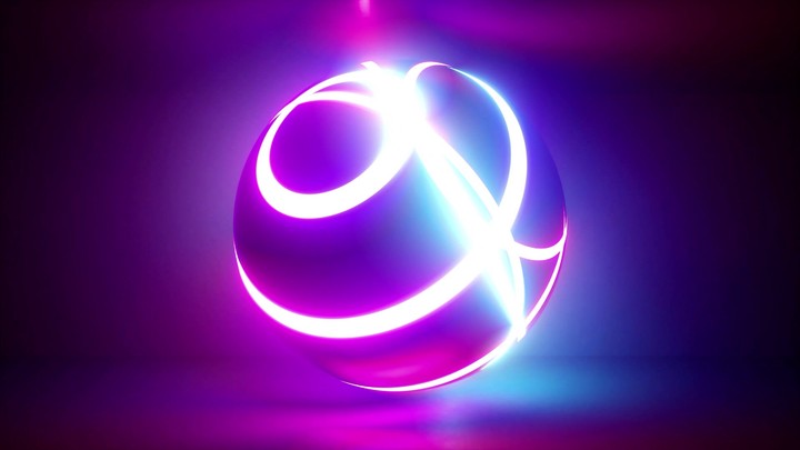 3d rendering, glowing neon light sphere, laser show, disco ball, esoteric energy, abstract background, looped animation, ultraviolet spectrum,