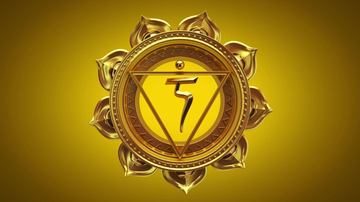 3d manipura solar plexus chakra rotating, yellow esoteric looped background, spiritual symbol, spinning buddhist mandala, seamless animation, magical ornament loop, oriental sacred geometry concept
