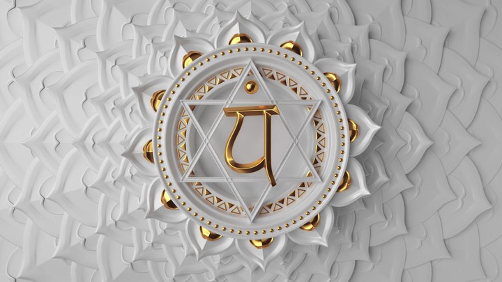 3d root chakra symbol rotating over white background. Seamless vertical video of spinning buddhist lotus mandala. Looped motion design of magical oriental sacred geometry ornament.