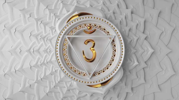 3d root chakra symbol rotating over white background. Seamless vertical video of spinning buddhist lotus mandala. Looped motion design of magical oriental sacred geometry ornament.