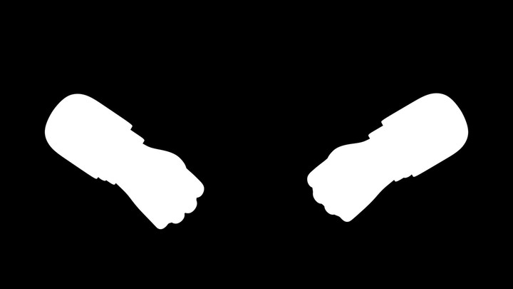3d cartoon character hands show two fingers. Animated emoji icon isolated on white background, with alpha channel. Rock paper scissors game gesture.