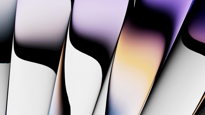 Animation on refracting bubbles in a reeded glass effect. 3d render of an motion of a abstract fluid shapes in soft neon color gradient. Sense of depth and fluidity