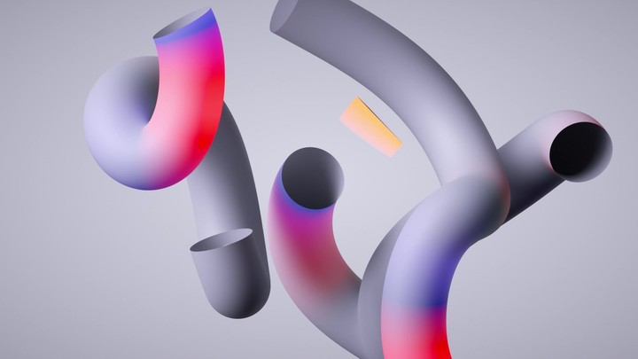 endless 3d animation, abstract modern background of colorful tubes. Multicolored minimalist wallpaper