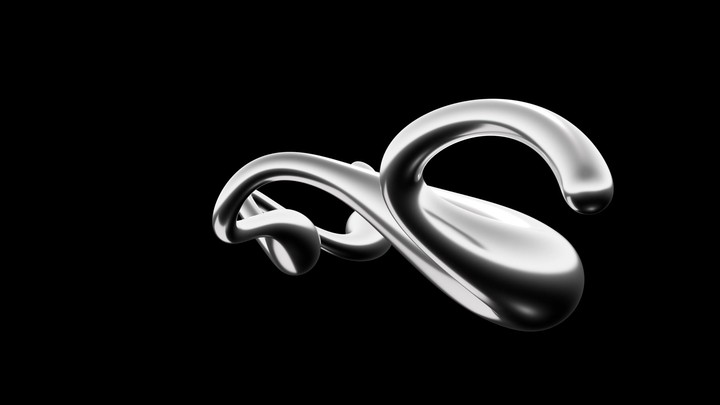 looping 3d animation, abstract liquid metal shape morphing, isolated on black background