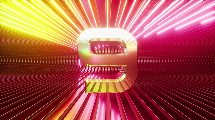 3D animation of a motion countdown from ten to one. Chrome numbers with glowing neon lines slide on the background. Futuristic motion design