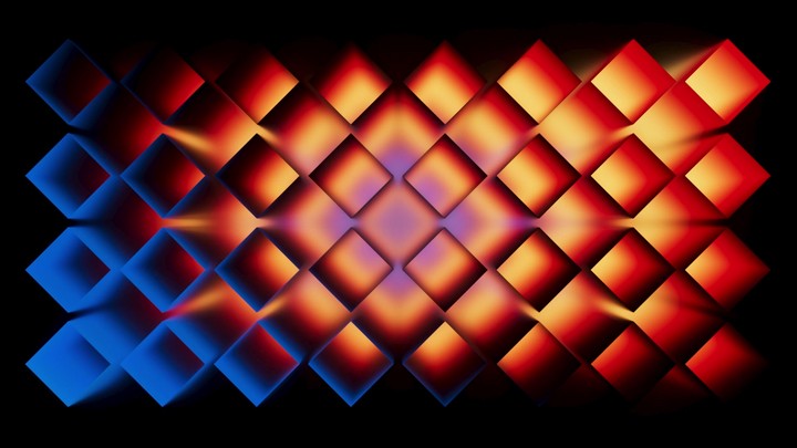 Soft neon gradient animation transitions between blue and magenta hues. A gentle abstract loop for modern backgrounds. 3D render motion.